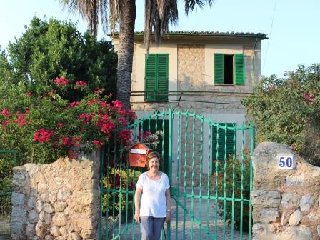 Rosa, outside the summer home in Soller, Mallorca, Spain--for 3 generations.