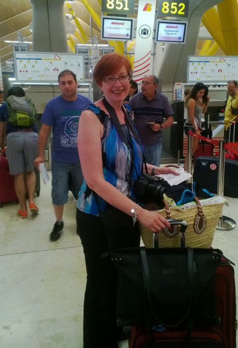 Navigating Barajas Airport on my own with 100 lbs. of luggage.
