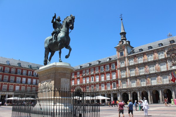 Beautiful monuments, statues, cathedrals, and architecture--constant visual reminders that I wasn't in America. (Plaza Mayor, Madrid)