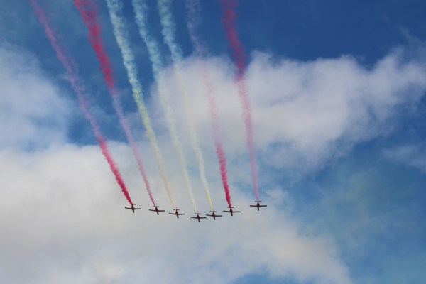 Spanish pride on display from the air.