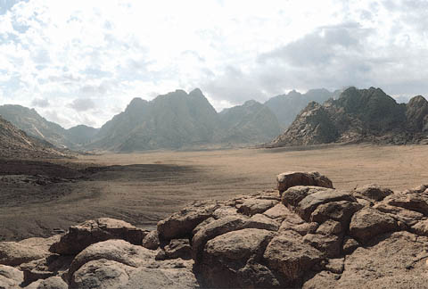 Mount Sinai, where God met the Israelites in the desert.